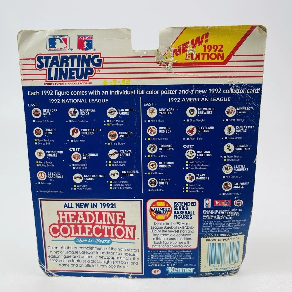 Darryl Strawberry 1992 Starting Lineup Collectible Action Figure LA Dodgers